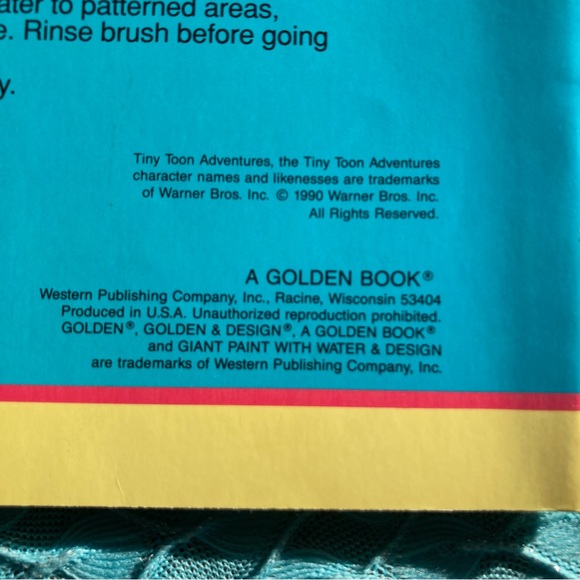 1990s Tiny Toon Paint With Water Books - Picture 5 of 16